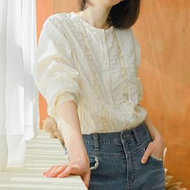 [Natural Garden] MADE N Rose Torsion Lace Blouse_High-quality materials, outer shirts, signature products_ Made in KOREA